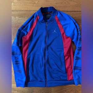 Jordan Track Jacket Mens Medium Full Zip Long Sleeve Blue Red Jumpman Nike Air
